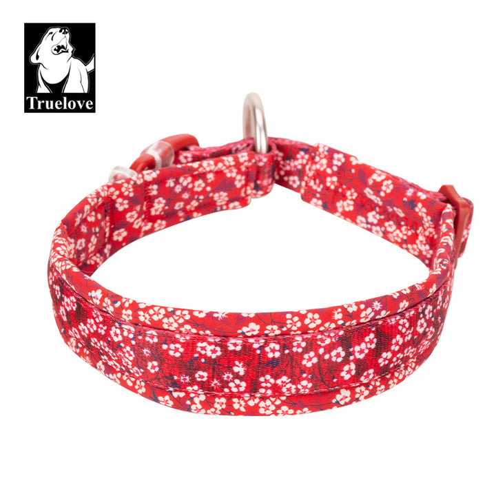 Floral Pet Collar Red 3XL