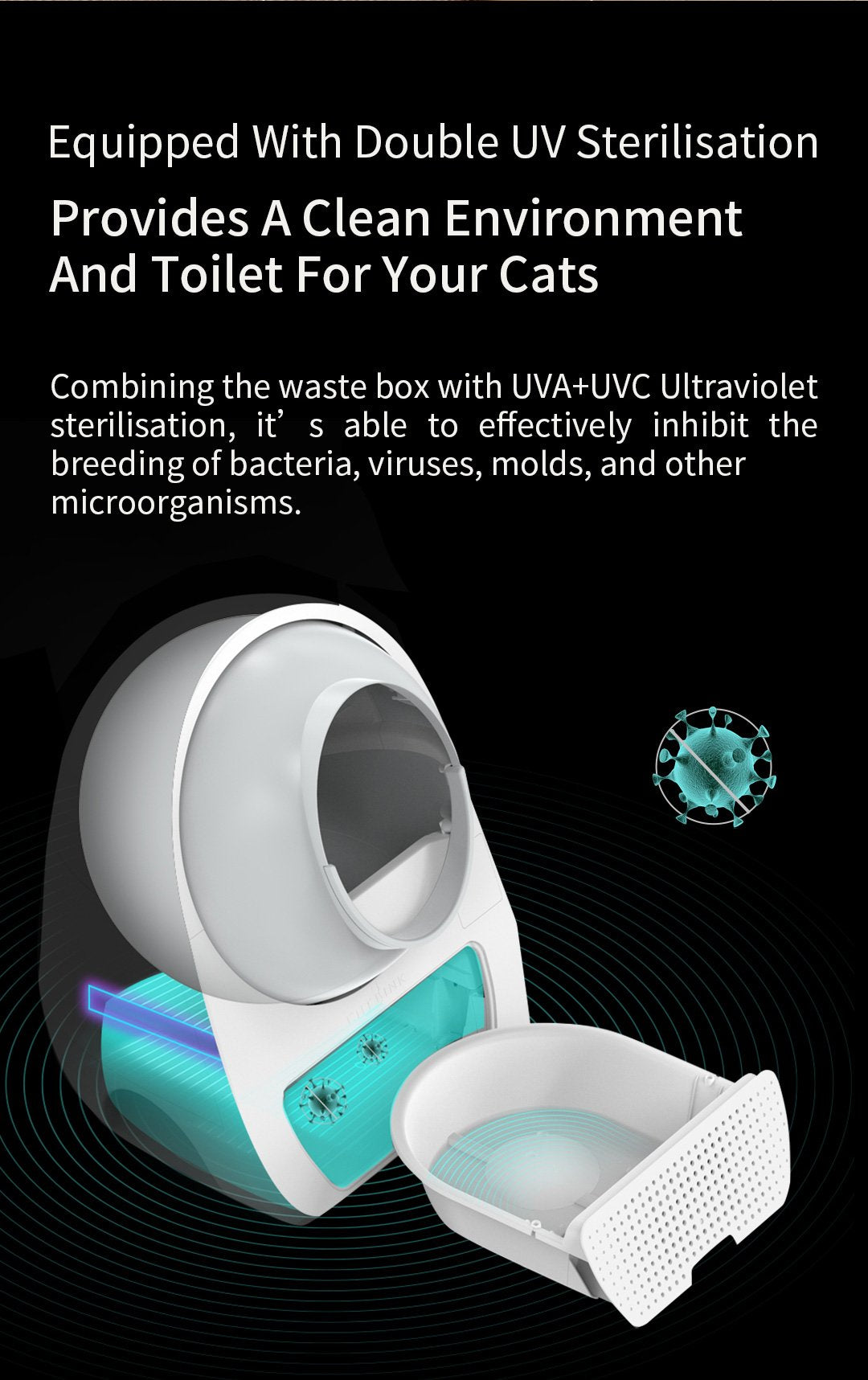 CATLINK Scooper Smart Self-Cleaning Cat Litter Box- Standard Pro White