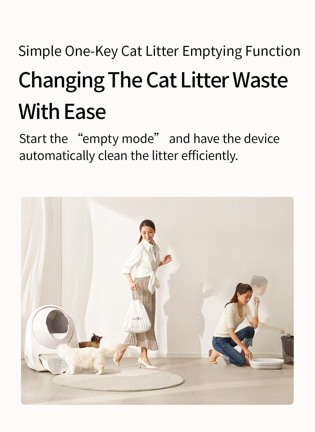 CATLINK Scooper Smart Self-Cleaning Cat Litter Box- Standard Pro White