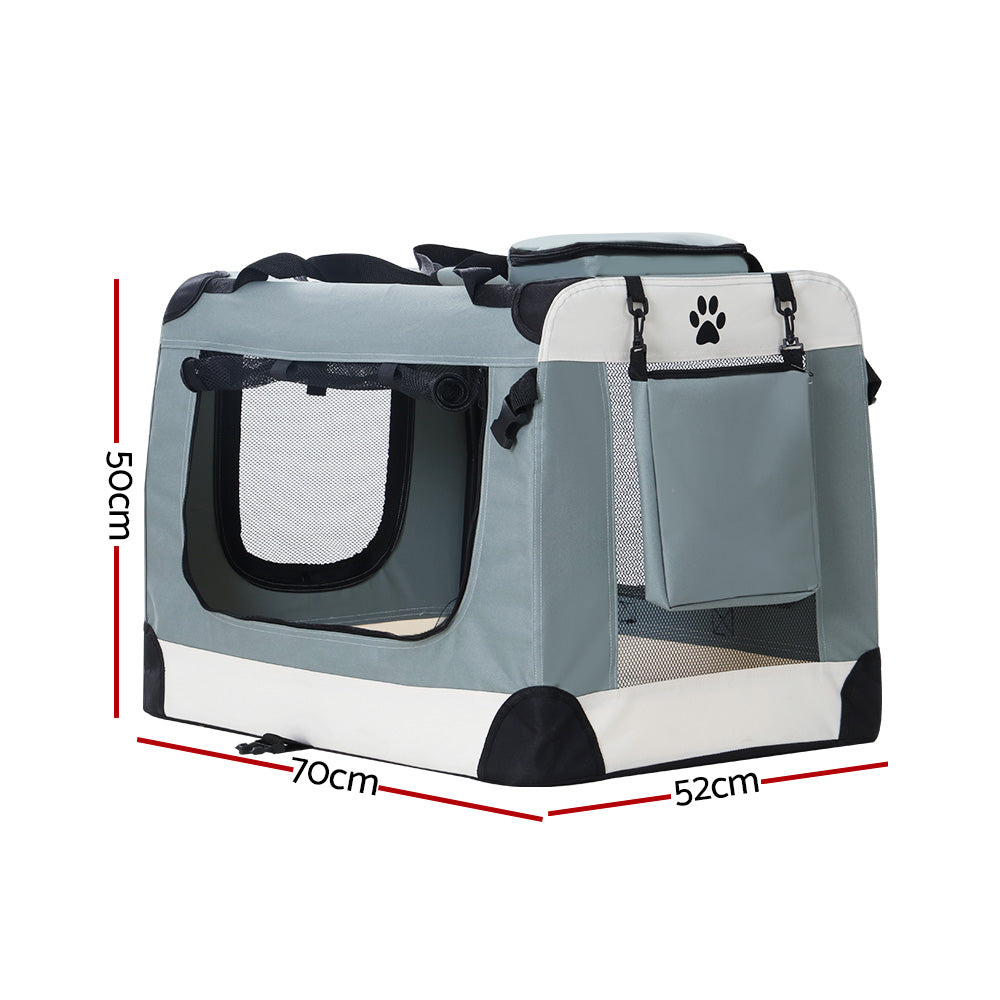 i.Pet Pet Carrier Soft Crate Dog Cat Travel 70x52CM Portable Foldable Pet Dog Bag Large