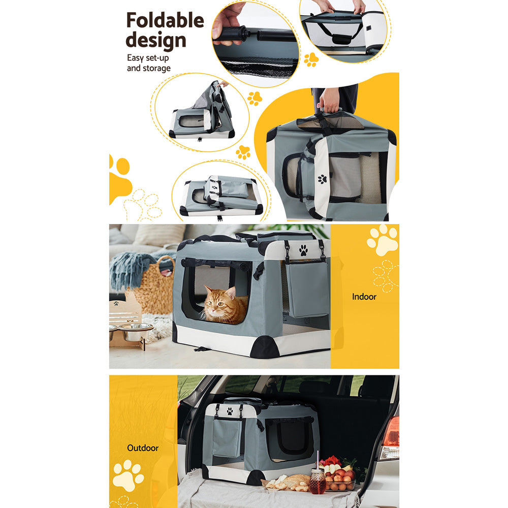 i.Pet Pet Carrier Soft Crate Dog Cat Travel 70x52CM Portable Foldable Pet Dog Bag Large