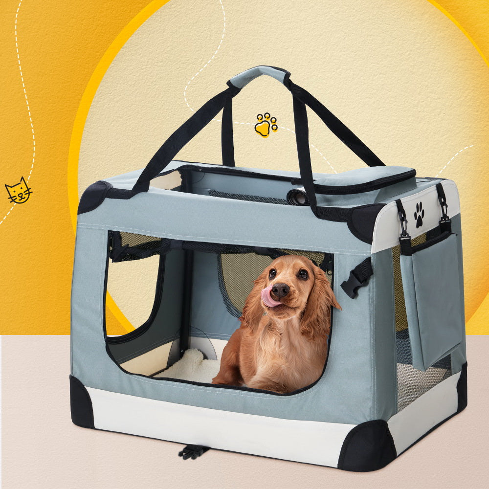 i.Pet Pet Carrier Soft Crate Dog Cat Travel 70x52CM Portable Foldable Pet Dog Bag Large