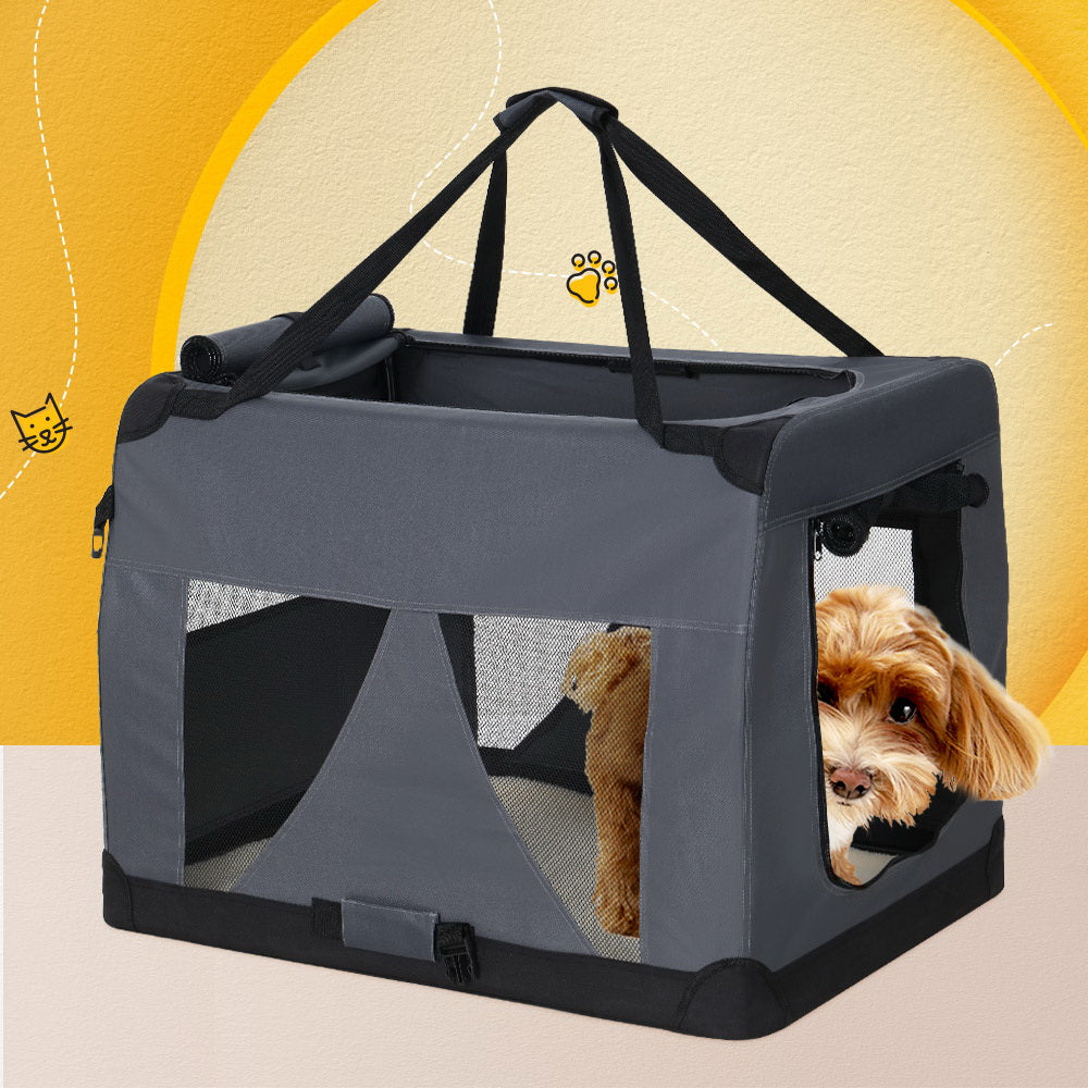 i.Pet Pet Carrier Soft Crate Dog Cat Travel 82x58CM Portable Foldable Pet Bag XL