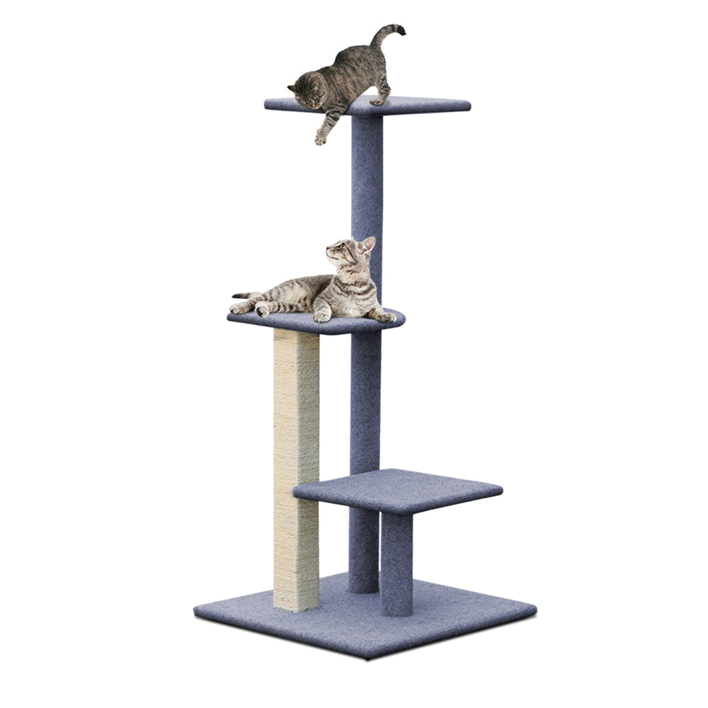 i.Pet Cat Tree 124cm Scratching Post Tower Scratcher Cat Tree Cat Condo Board