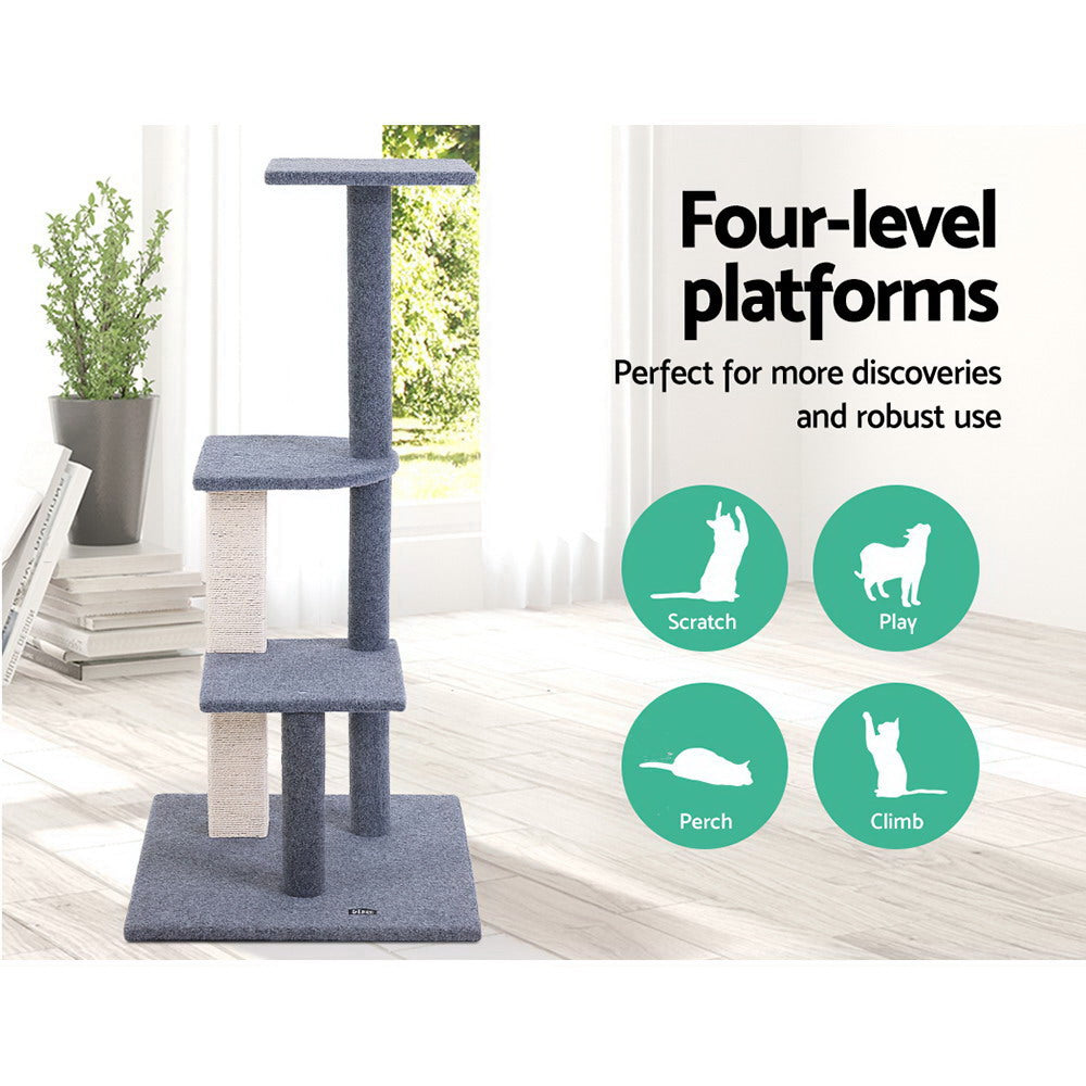 i.Pet Cat Tree 124cm Scratching Post Tower Scratcher Cat Tree Cat Condo Board