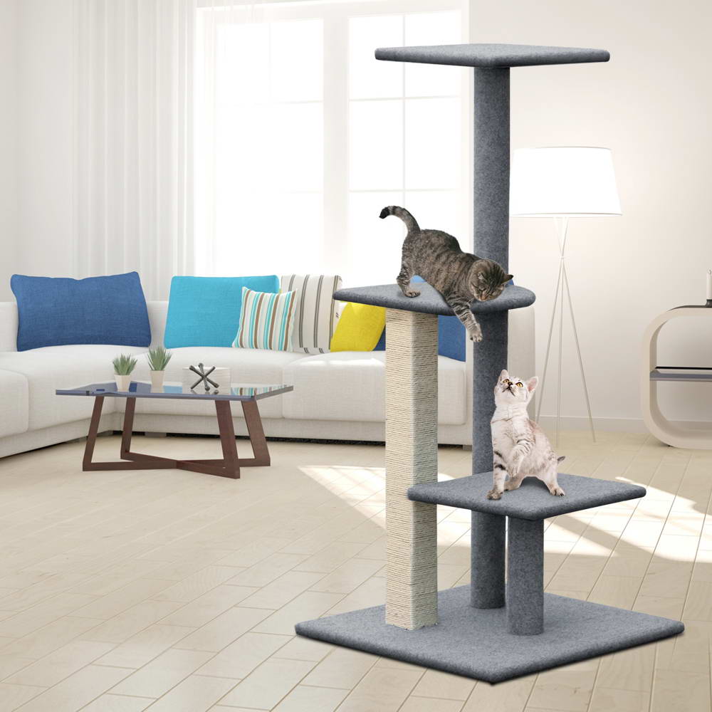 i.Pet Cat Tree 124cm Scratching Post Tower Scratcher Cat Tree Cat Condo Board