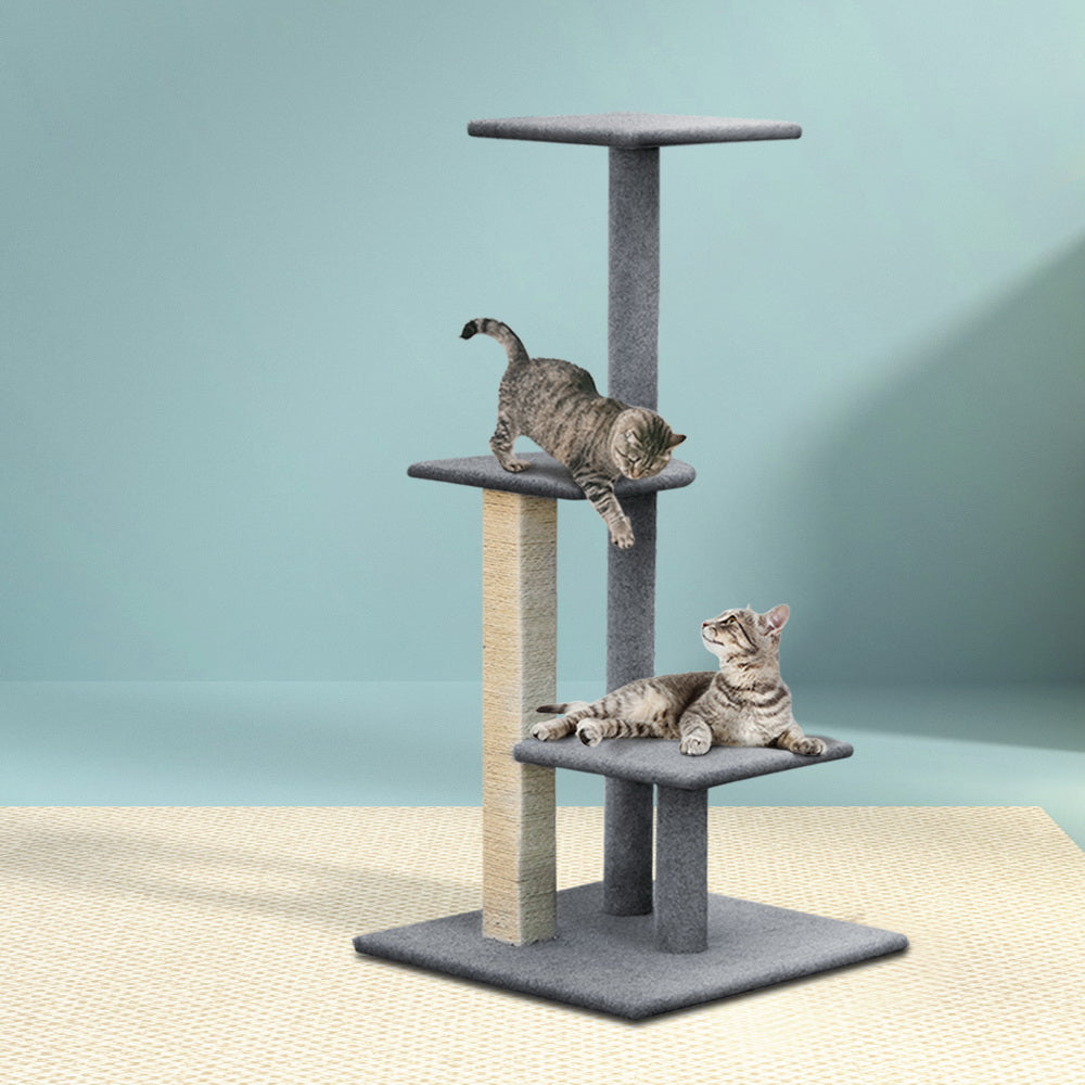 i.Pet Cat Tree 124cm Scratching Post Tower Scratcher Cat Tree Cat Condo Board