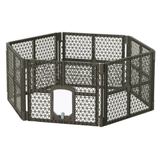 i.Pet Dog Playpen Enclosure 6 Panel Pet Fence Plastic Play Pen