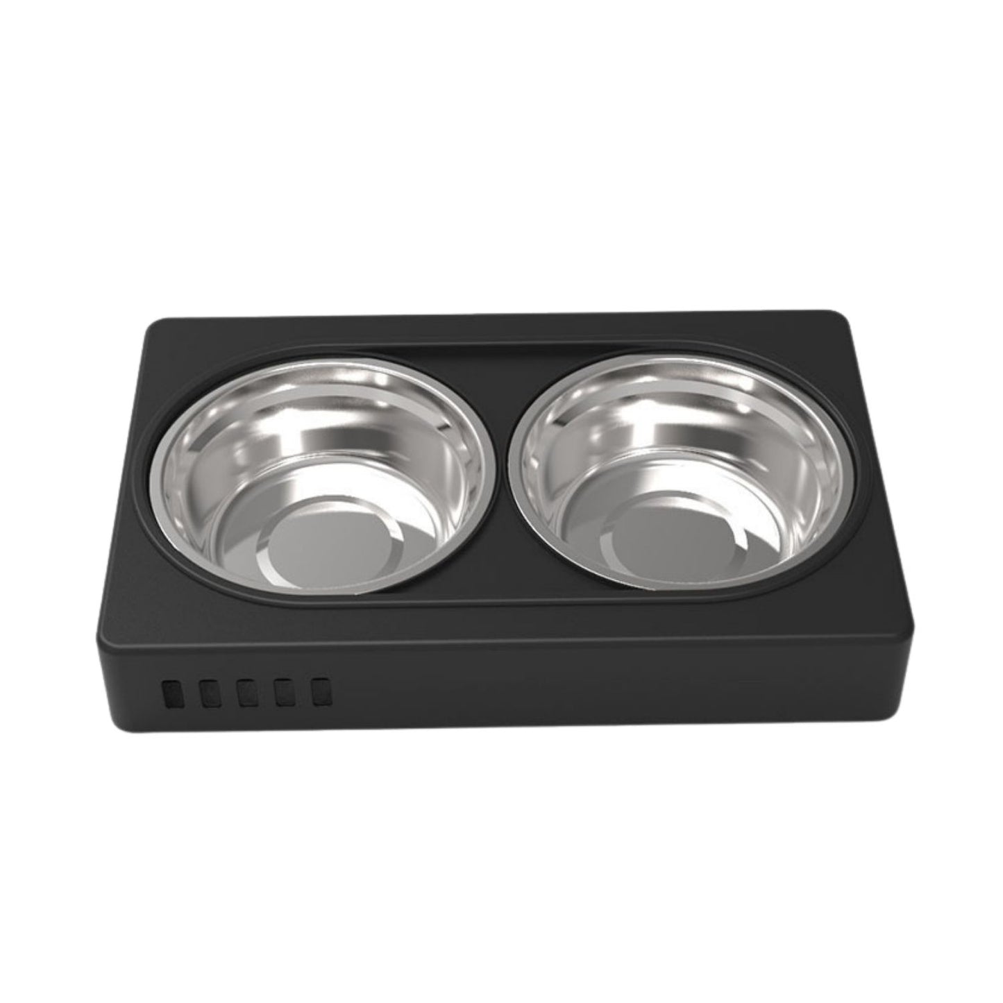 Elevated Raised Pet Feeder with Double Pet Bowl (Black)