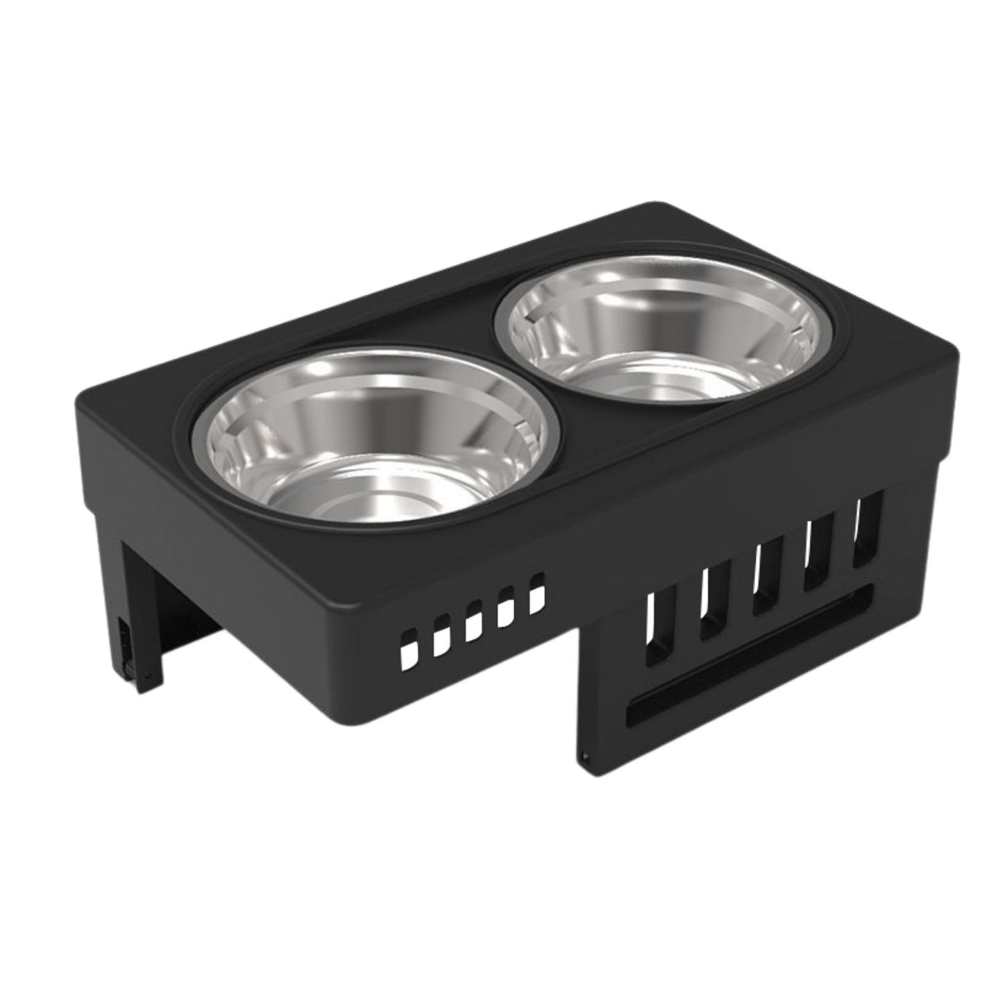 Elevated Raised Pet Feeder with Double Pet Bowl (Black)