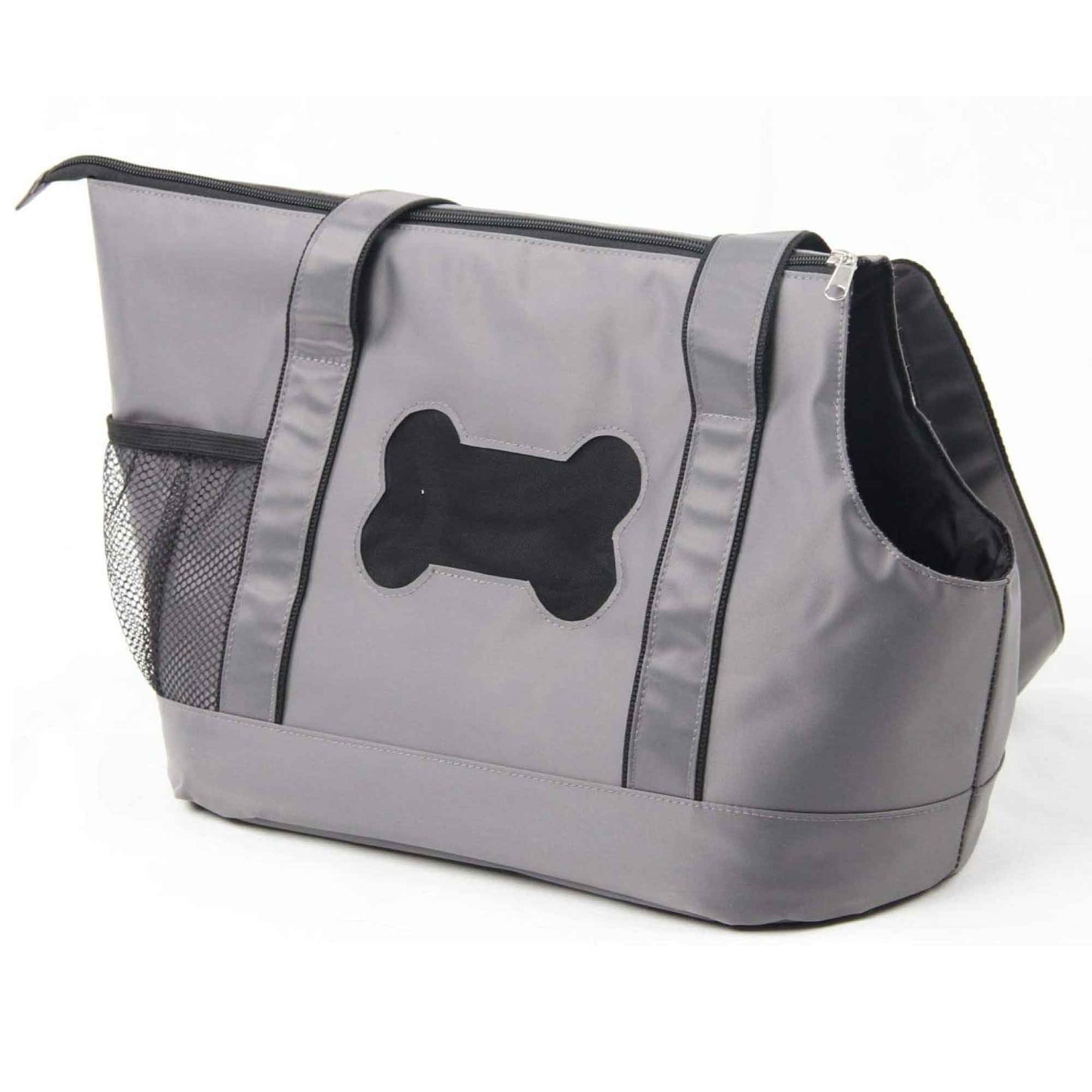 Pet Tote Bag Dog Cat Puppy Purse Carrier Foldable Travel Grey Shoulder Handbag