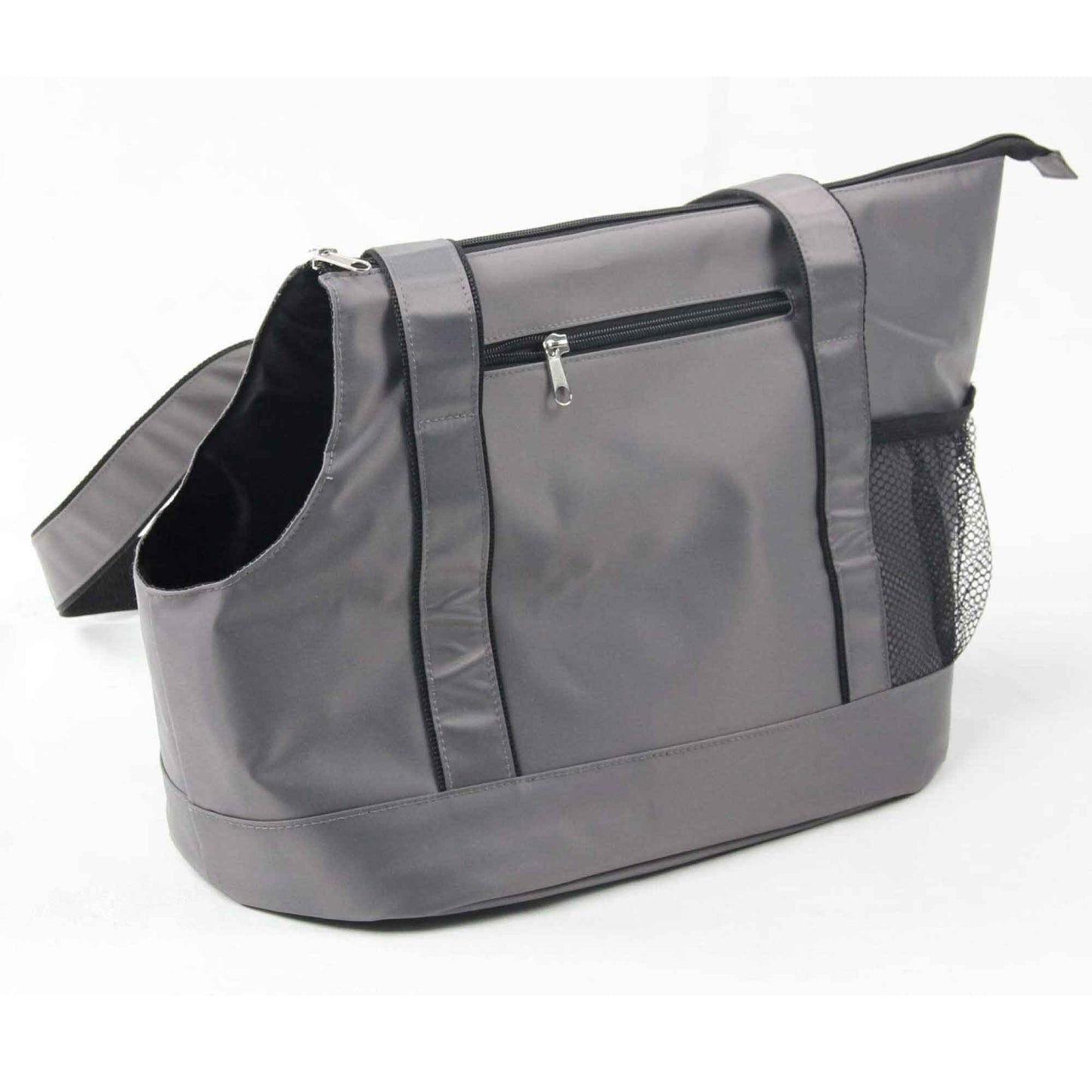 Pet Tote Bag Dog Cat Puppy Purse Carrier Foldable Travel Grey Shoulder Handbag