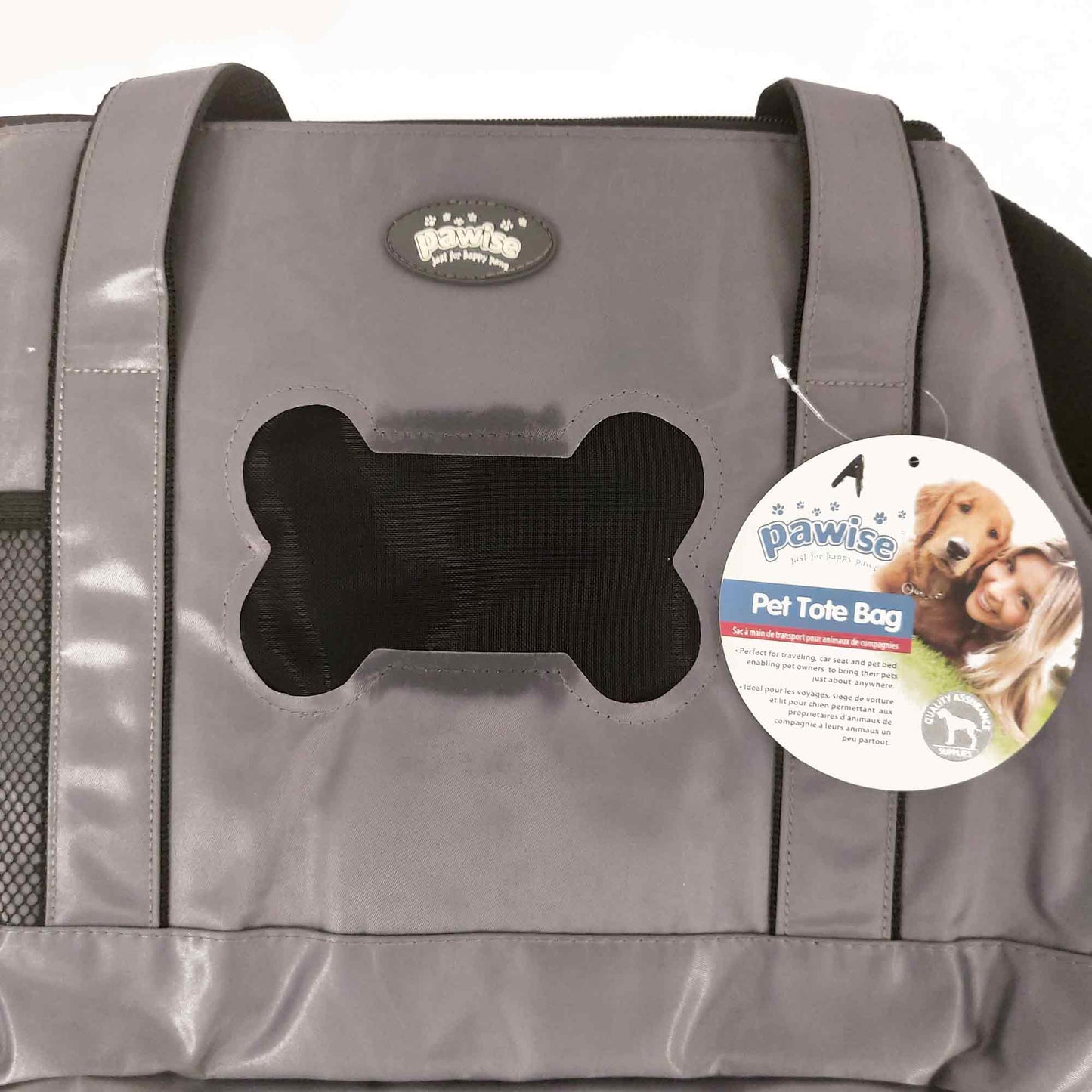 Pet Tote Bag Dog Cat Puppy Purse Carrier Foldable Travel Grey Shoulder Handbag