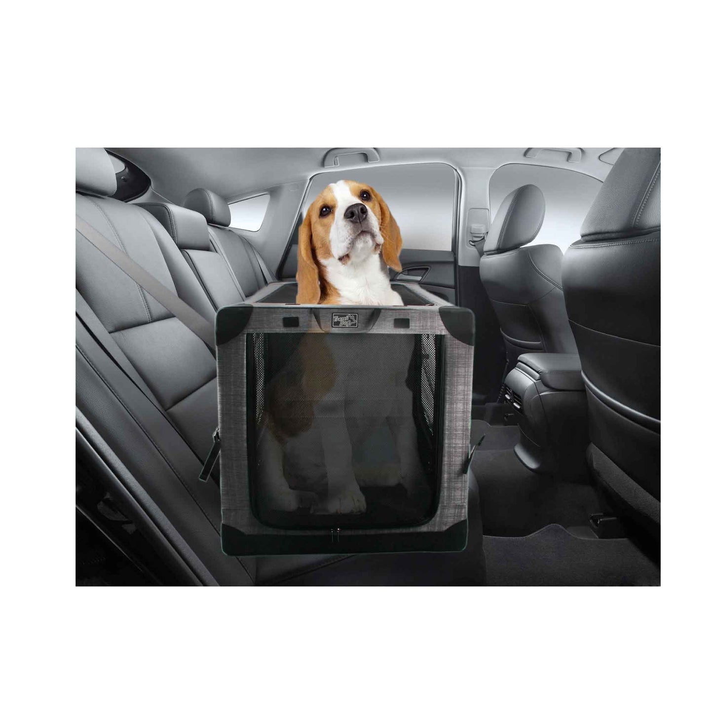 Collapsible Pet Travel Crate - X-Large Dog Cat Soft Foldable Portable Pet Car Carrier