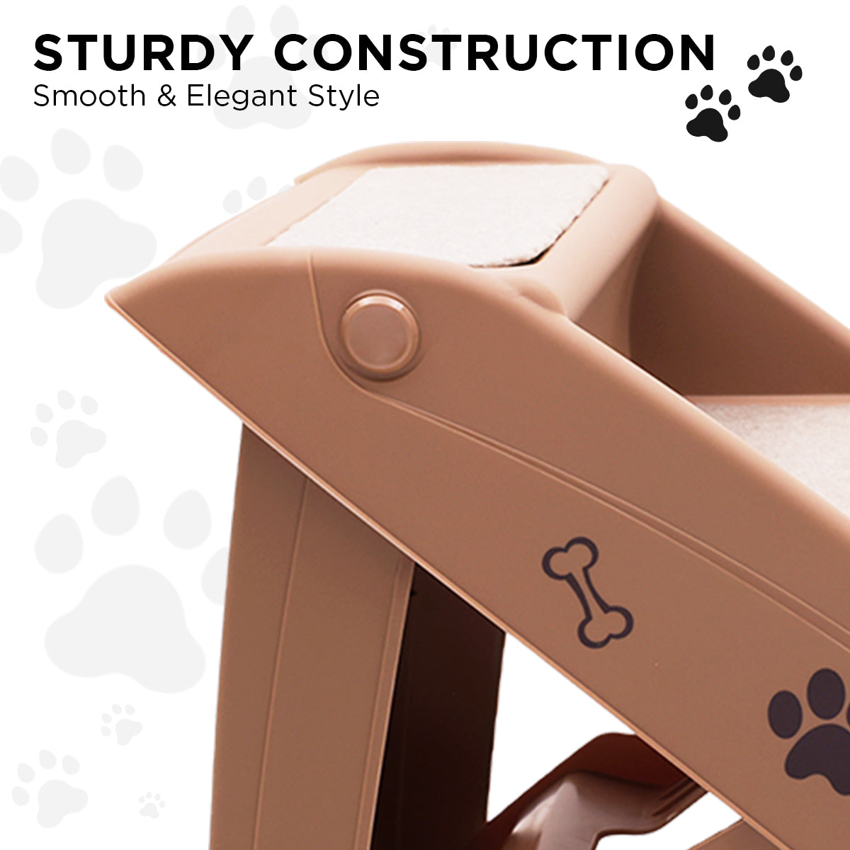 Furtastic 50cm Foldable Step Ladder Pet Stairs - Brown