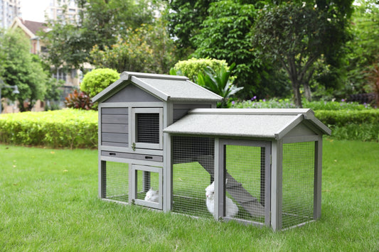 YES4PETS 148cm Rabbit Hutch Quail Run Wooden Cage Guinea Pig Cage House