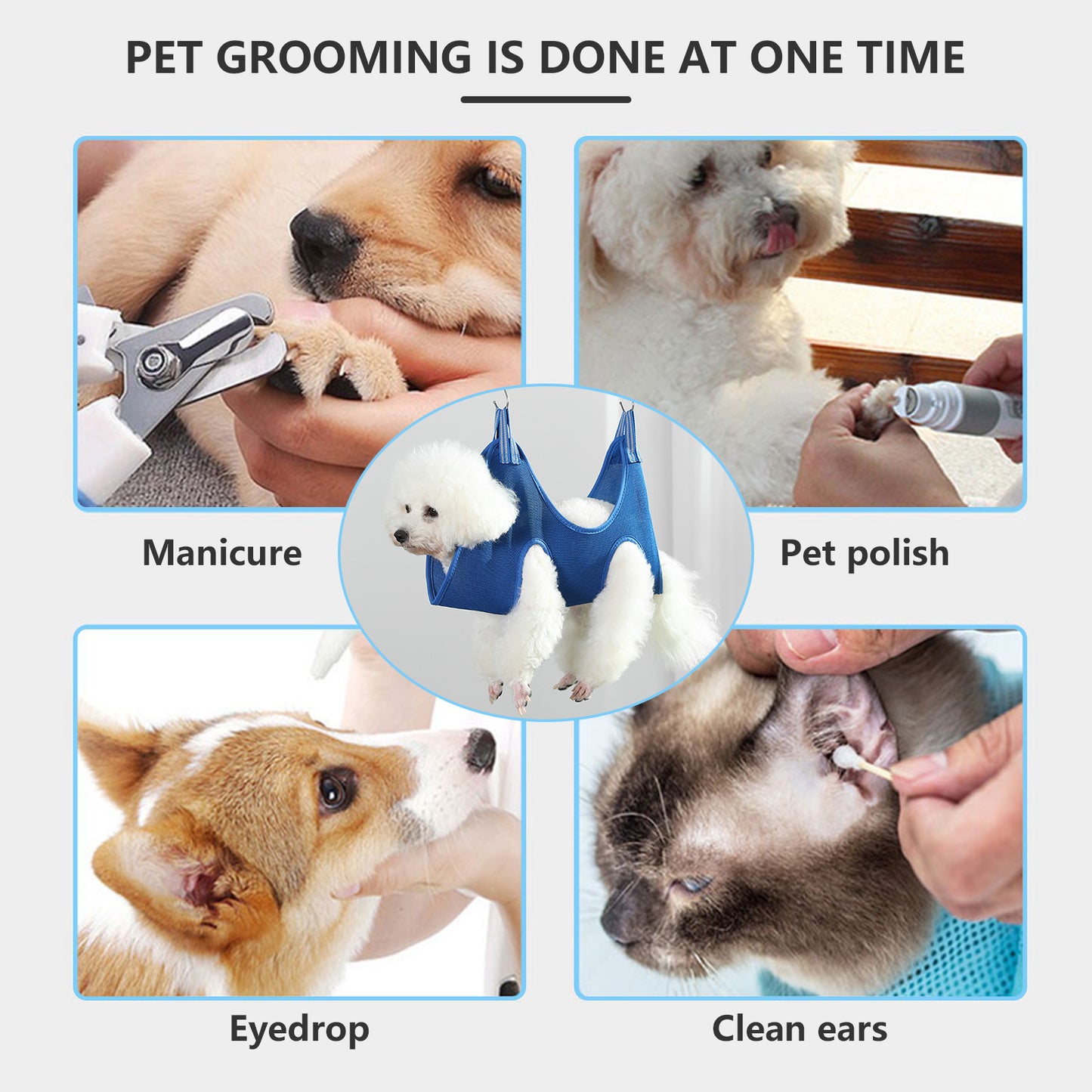 Pawfriends Pet Hammock Cat Dog Care Nail Trimming Grooming Bag For Medium-Sized Pet