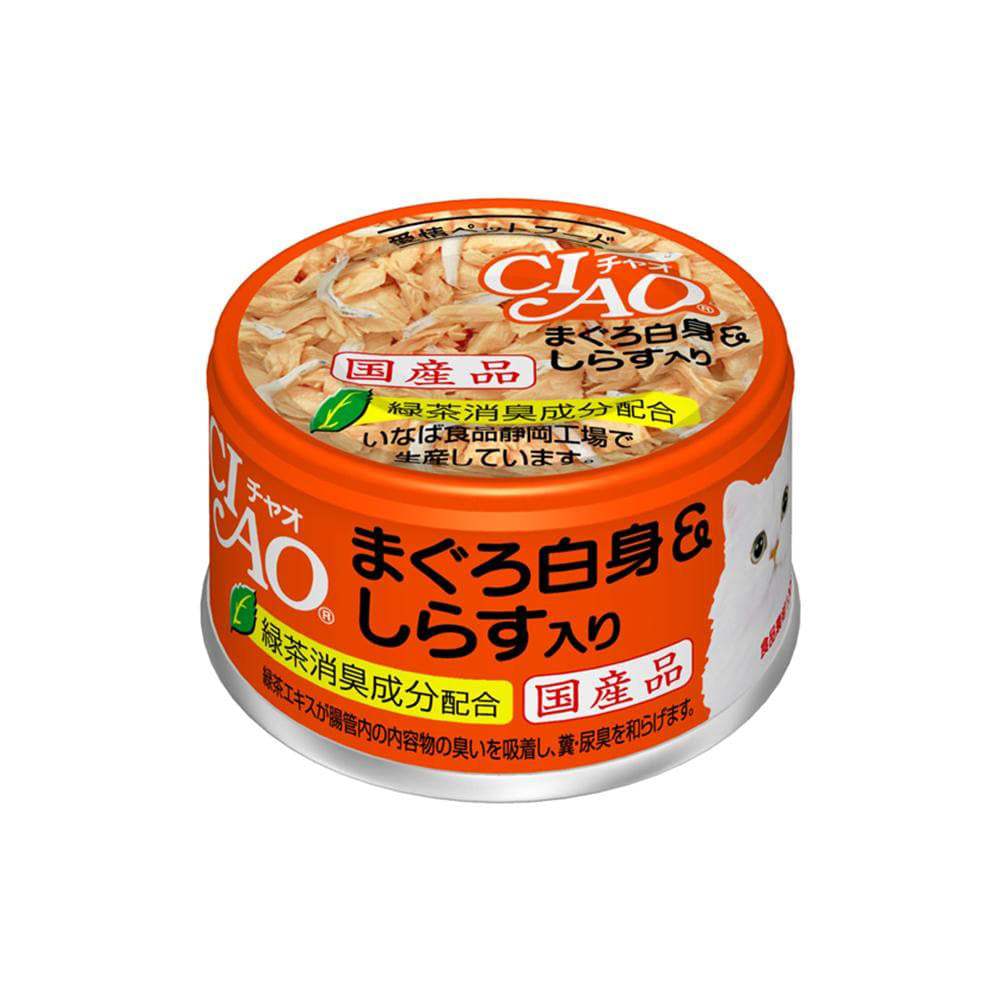 CIAO Canned Jelly For Cat White Meat Tuna With Whitebait 85G X12 Japan Quality