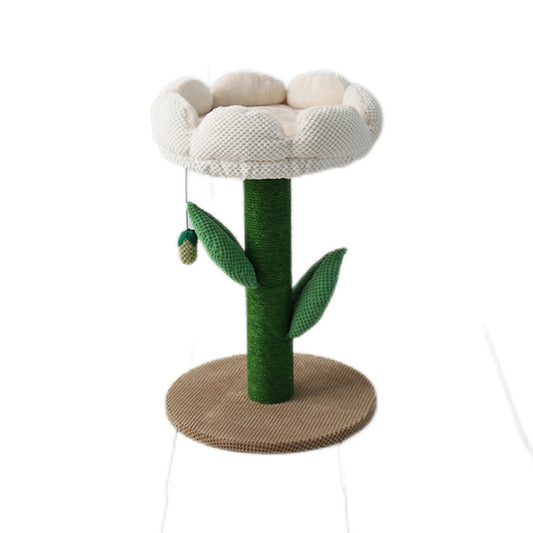 CATIO White Camelia Flower Cat Scratching Tree Cat Bed Cat Scratching post