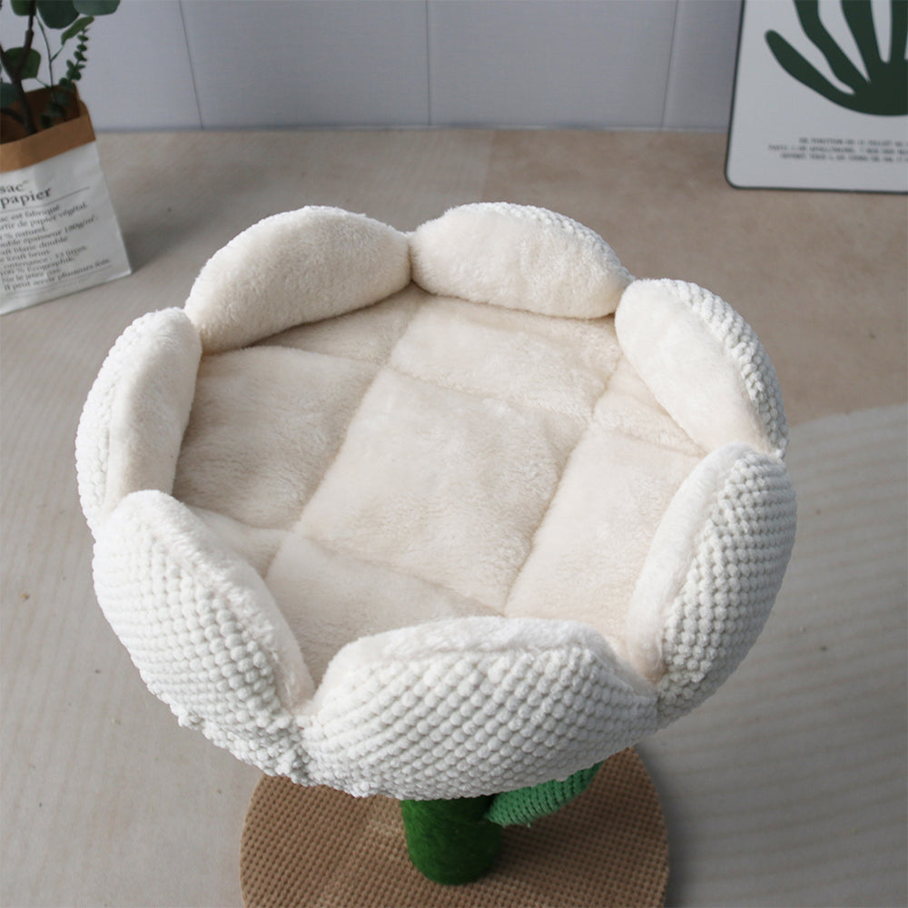 CATIO White Camelia Flower Cat Scratching Tree Cat Bed Cat Scratching post