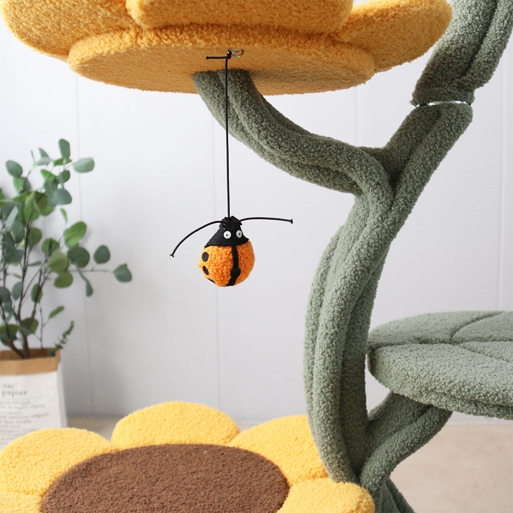 5-Level Sunflower Cat Tree Scratching Post Cat Bed