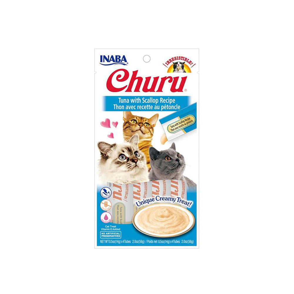 INABA Churu Tuna With Scallop Recipe Cat Treats (14G X 4) 6PK