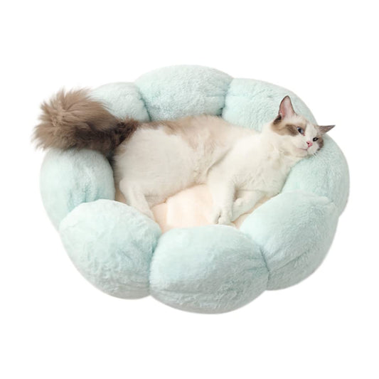 LIFEBEA Anti Skid Cute Cat Bed for Cats and Small Dogs-Light Green-Small