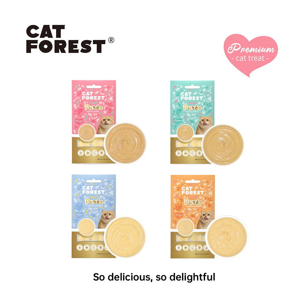 CAT FOREST Puree Chicken With Shrimp Cat Treats 12g x 48