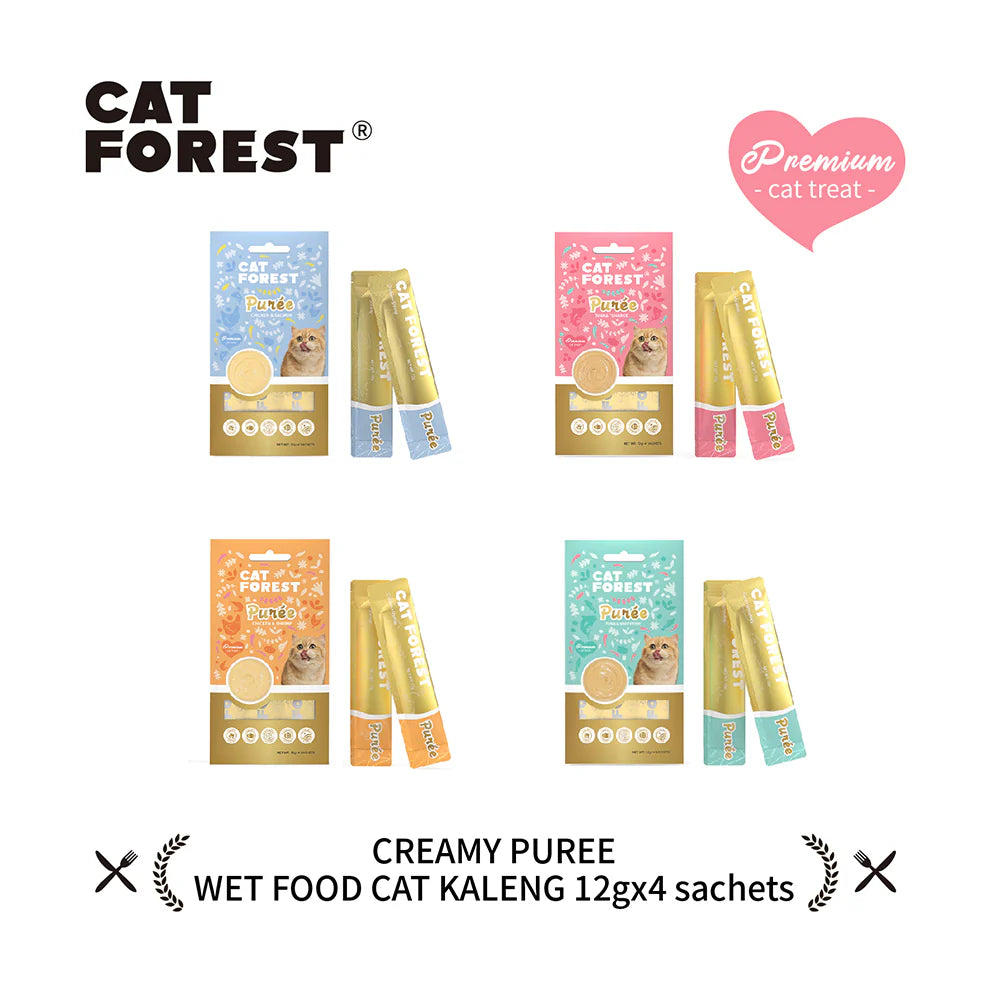 CAT FOREST Puree Chicken With Shrimp Cat Treats 12g x 48