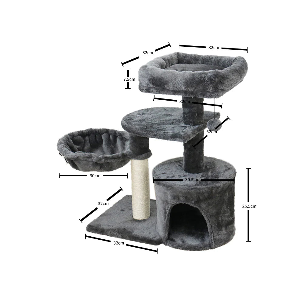 CATIO Chipboard Flannel Cat Scratching Tower - Cubby