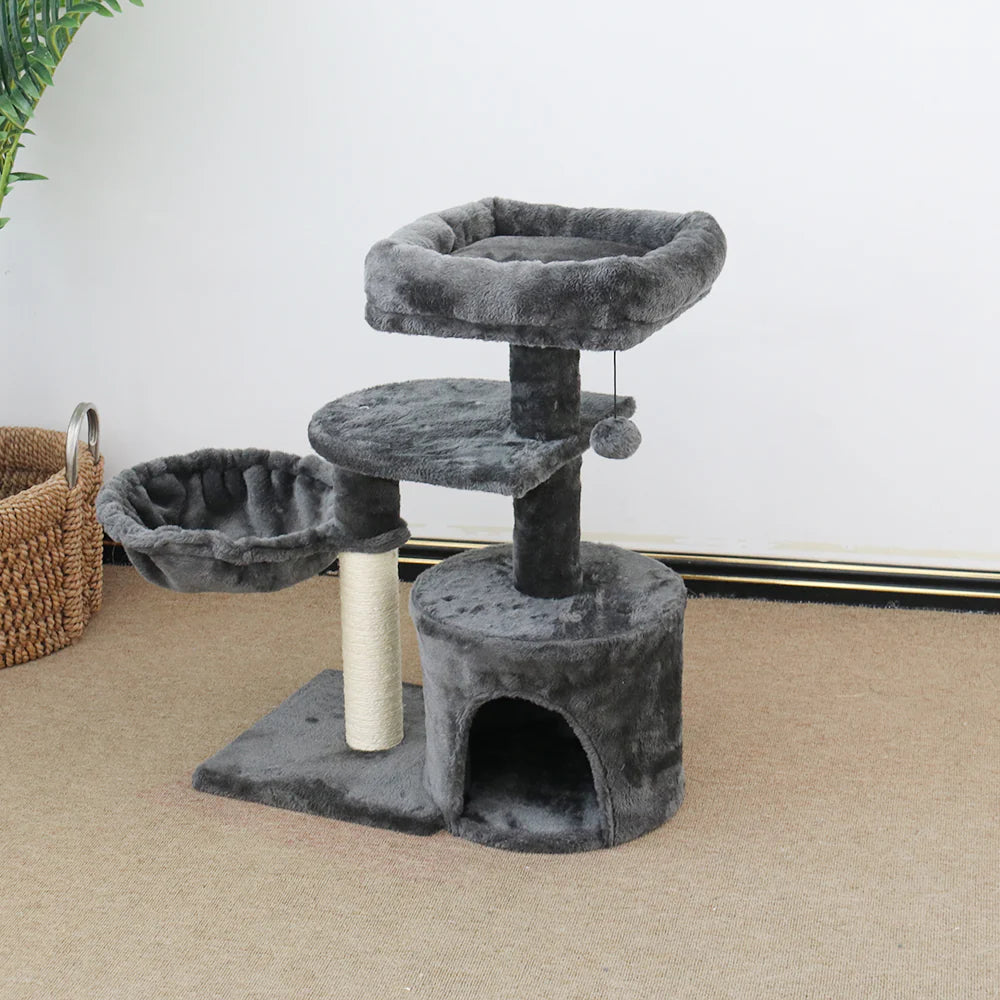 CATIO Chipboard Flannel Cat Scratching Tower - Cubby