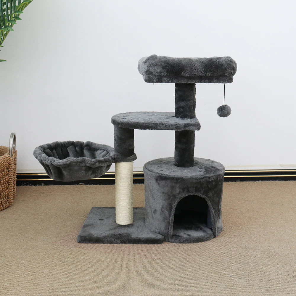 CATIO Chipboard Flannel Cat Scratching Tower - Cubby