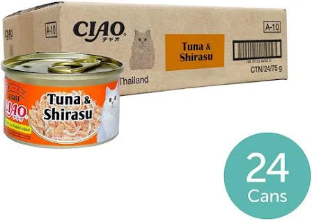 CIAO Canned Jelly For Cat White Meat Tuna With Whitebait 85G X24