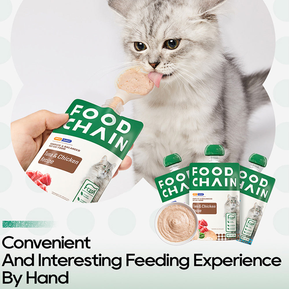 FOOD CHAIN Tuna & Chicken Recipe Wet Cat Food 80gX6