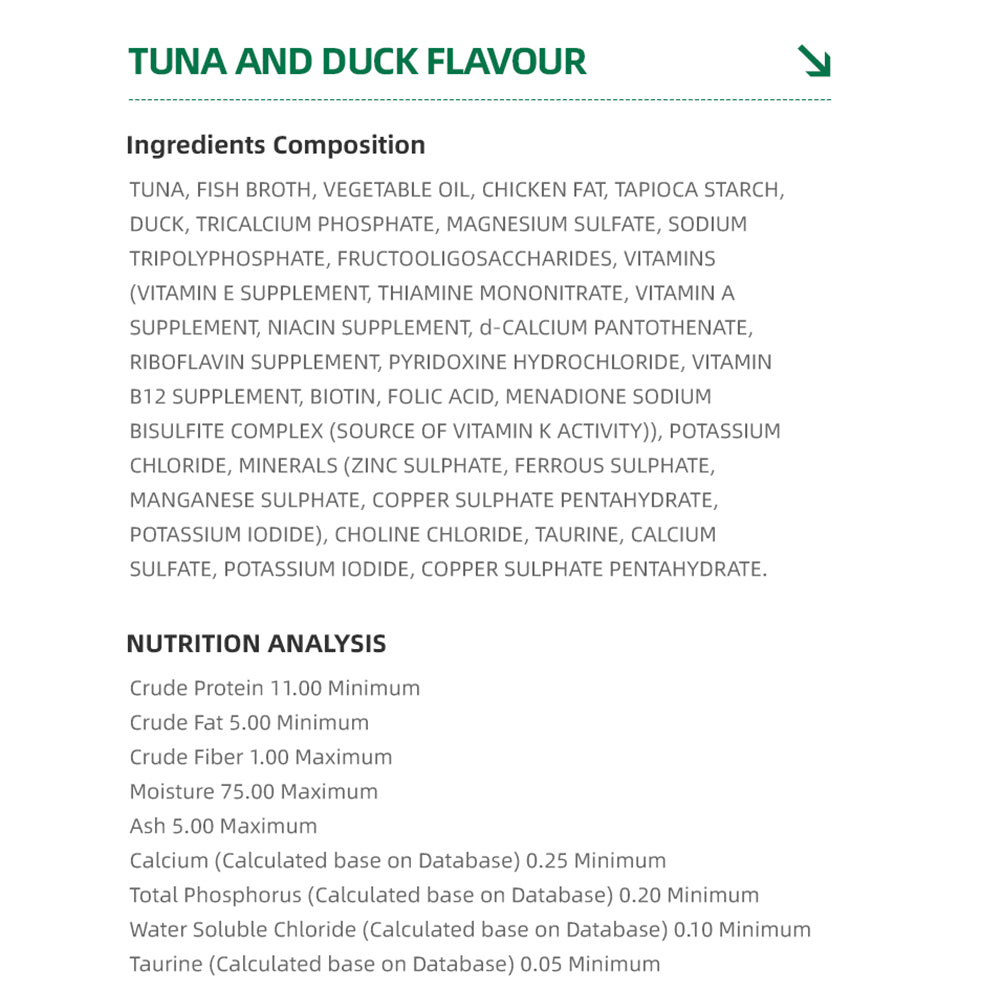 FOOD CHAIN Tuna & Duck Recipe Wet Cat Food 80gX6