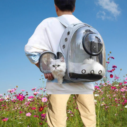 Expandable Pet Backpack Space Capsule Backpack - Grey