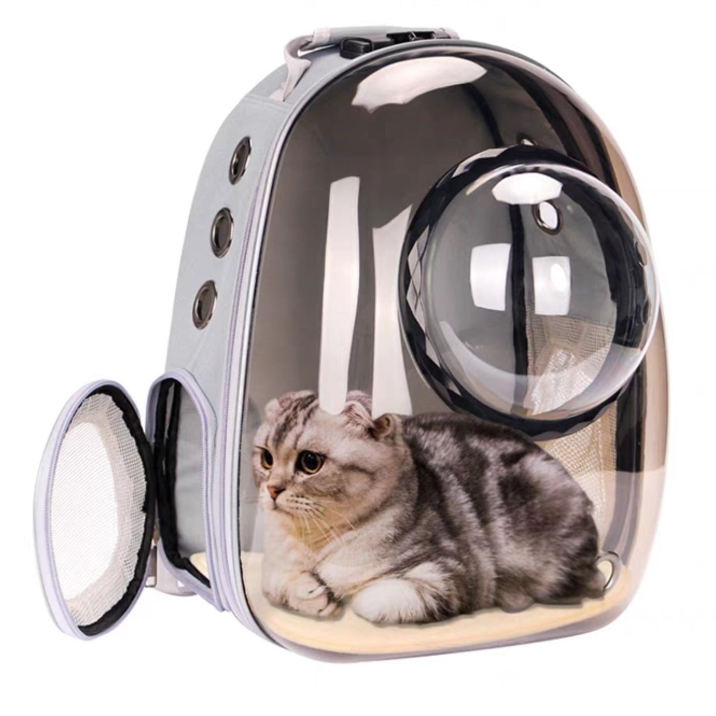 Expandable Pet Backpack Space Capsule Backpack - Grey