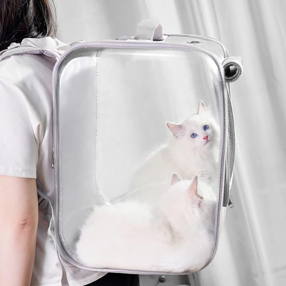 LIFEBEA Pet Dog Cat Carriers Backpack Soft Sided Pet Travel Carrier Bag pet Backpack for Cats, Puppy and Small Dogs-Grey