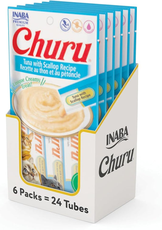 INABA Churu Tuna With Scallop Recipe Cat Treats (14G X 4) 6PK